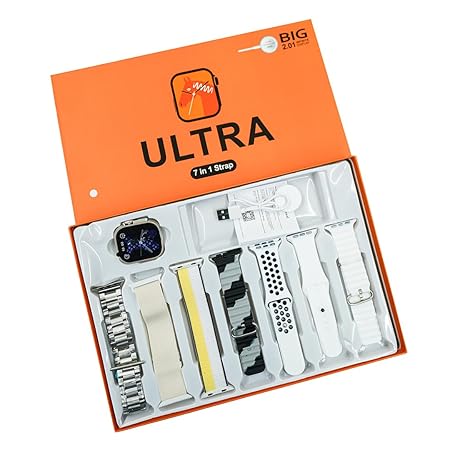 "Ultra 2 Smartwatch 7-in-1 Combo – Complete Style & Function Set"