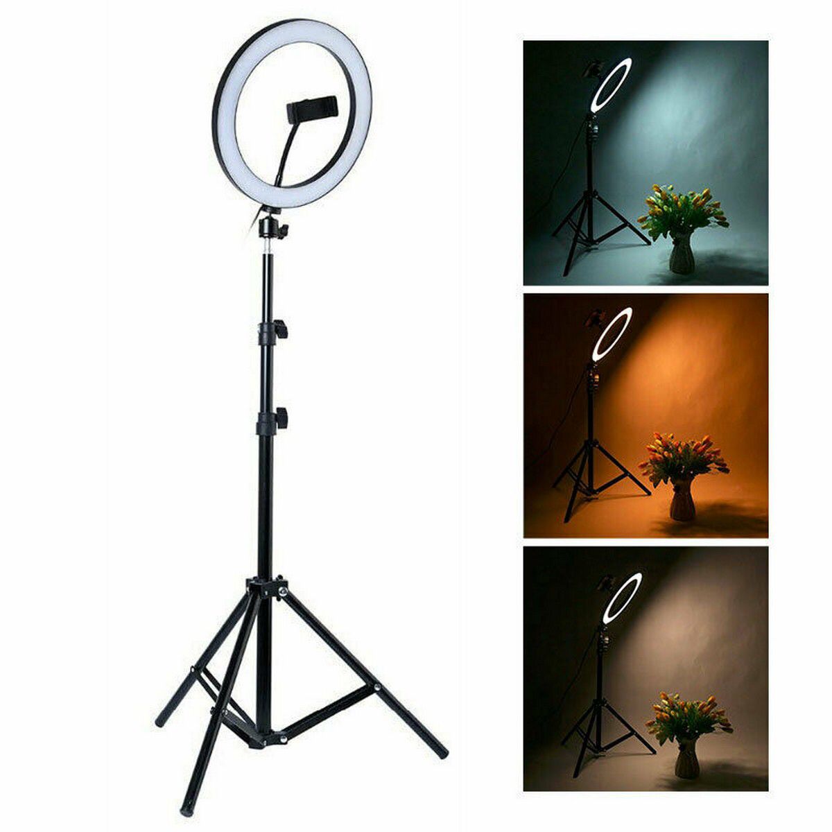 Portable LED Ring Light – Adjustable Brightness, Ideal for Makeup & Video