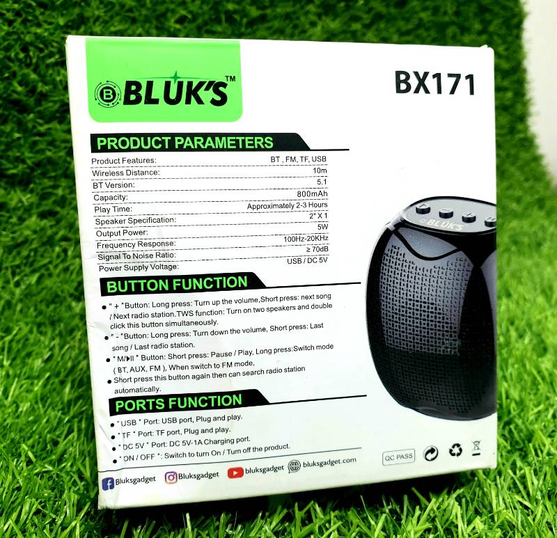 BX 171 Portable Bluetooth Speaker – Compact Size, Powerful Sound