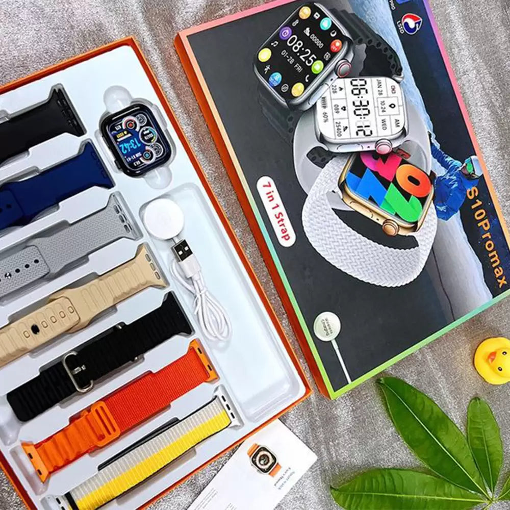 "S10 ProMax 7-in-1 Strap Combo – One Watch, Endless Styles"