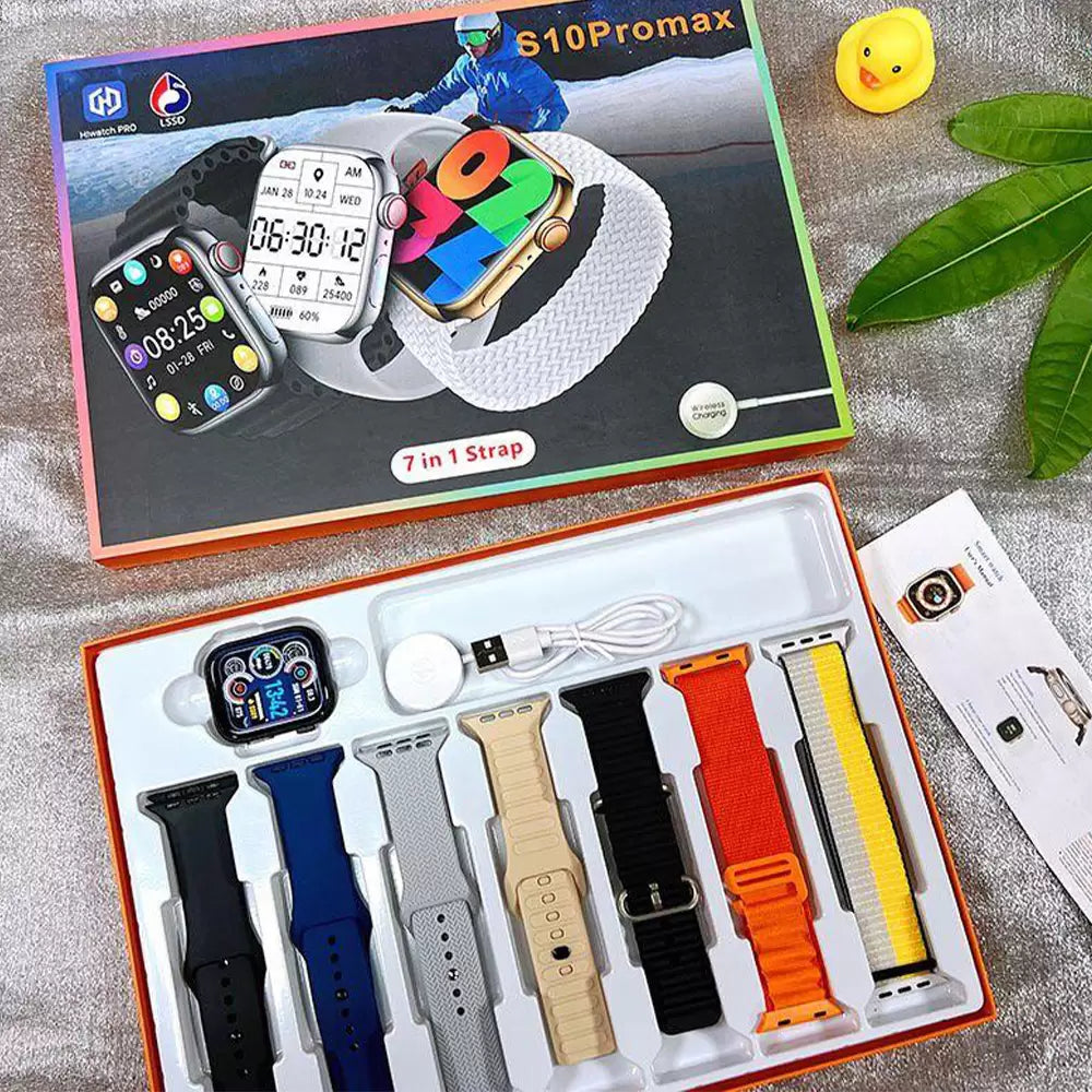 "S10 ProMax 7-in-1 Strap Combo – One Watch, Endless Styles"