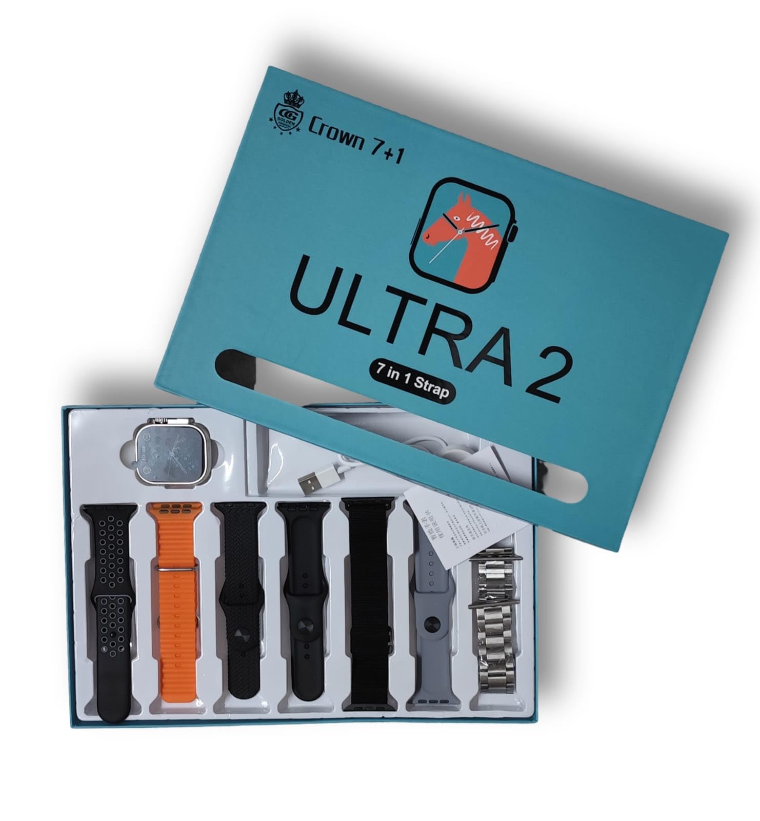 "Ultra 2 Smartwatch 7-in-1 Combo – Complete Style & Function Set"